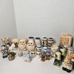 Vtg Lot 17 Pairs Mixed S&P Salt & Pepper Shakers Japan Bone China MCM Ceramic